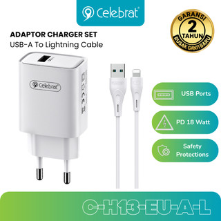 Charger Set (EU) USB-A Port With (A to L) 18W Cable