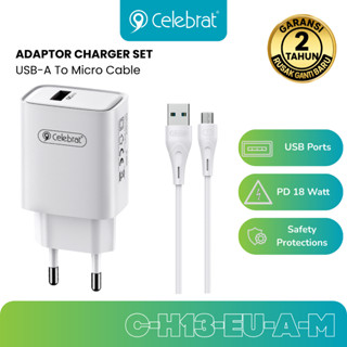 Charger Set (EU) USB-A Port With (A to M) 18W Cable