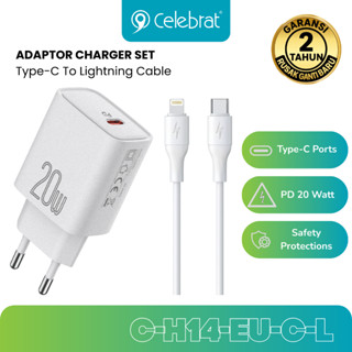 Charger Set (EU) Type-C Port With (C to L) 20W Cable