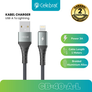 Cable Charging Aluminium Braided 3A USB-A to L 1M