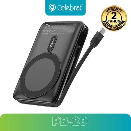 PowerBank 10000 mAh Wireless Magnetic built-in with Type-C Cable